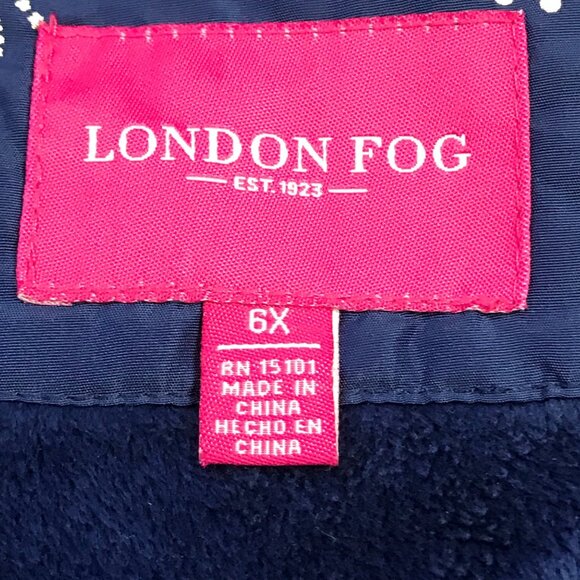 London Fog Unicorn & Space Print Hooded‎ Jacket Girls 6X Blue Silver Snap Zip - Picture 4 of 14